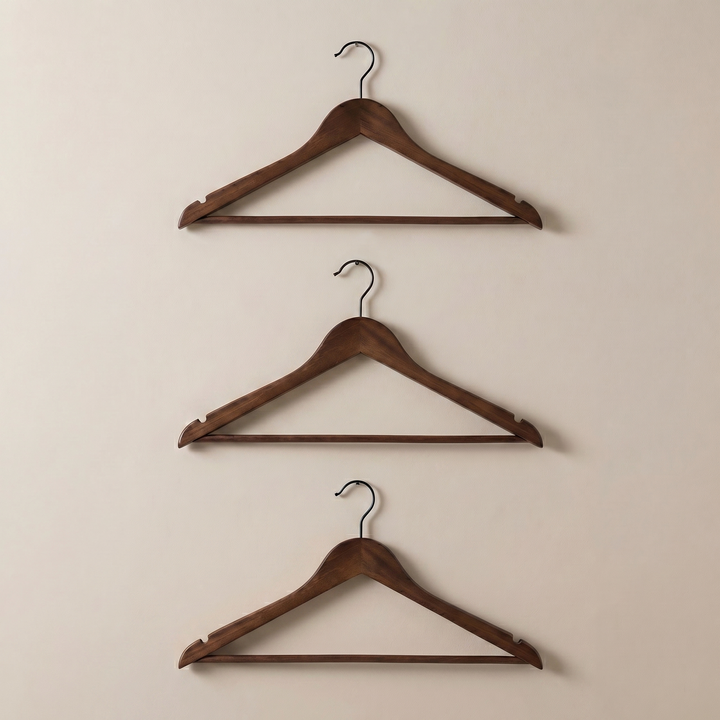 Virelle | Wooden Hangers Dark – Set of 6
